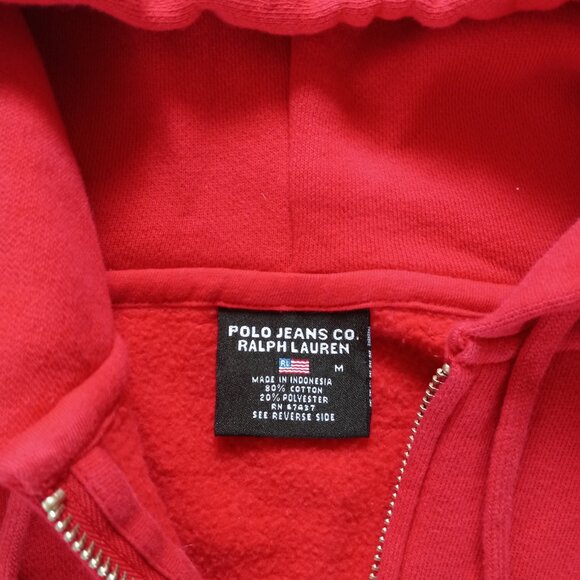 Y2K POLO Jeans Co Ralph Lauren Zip Hoodie Size Med - Picture 2 of 2